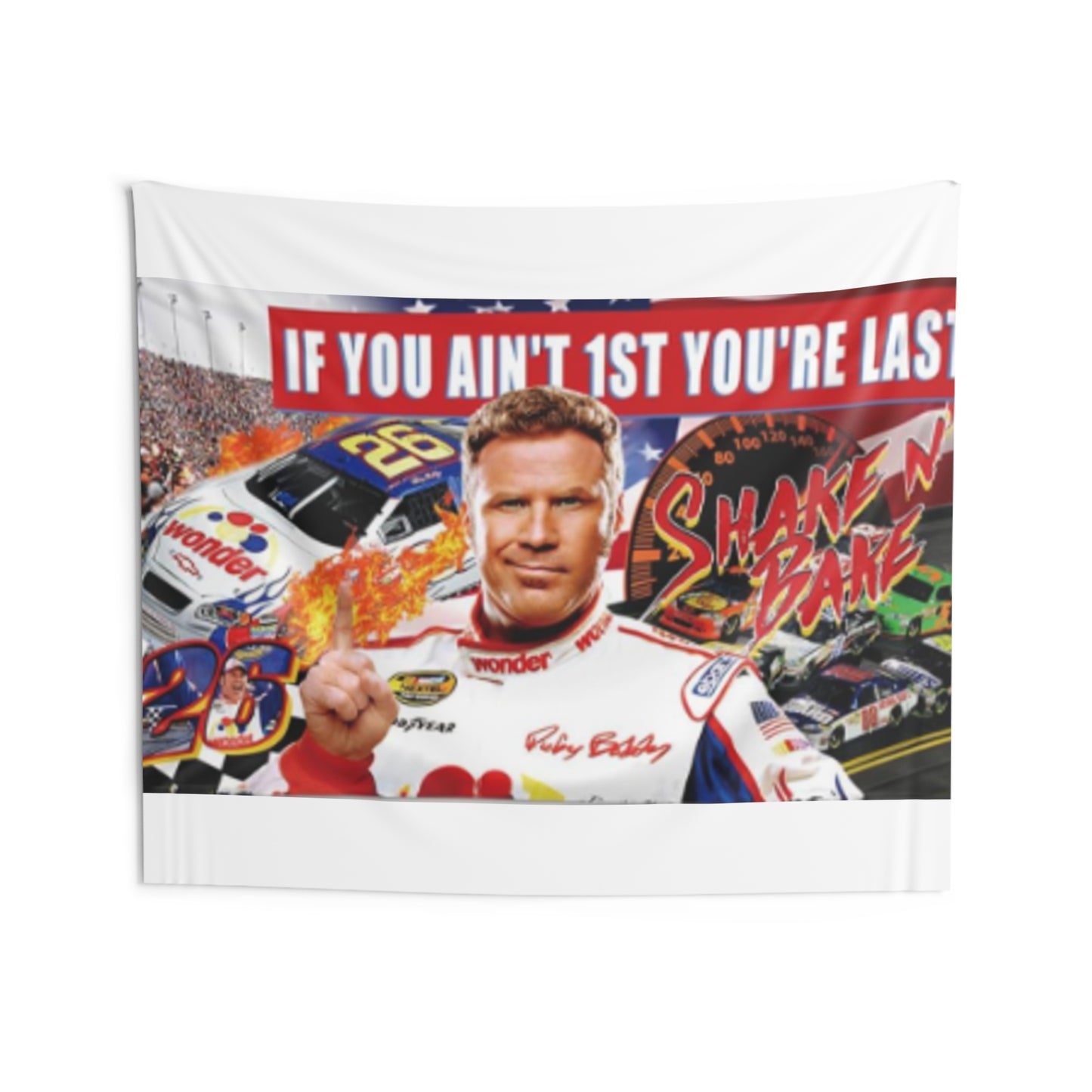 Racing-Themed Indoor Wall Tapestry - "If You Ain't 1st You're Last" Motivational Decor