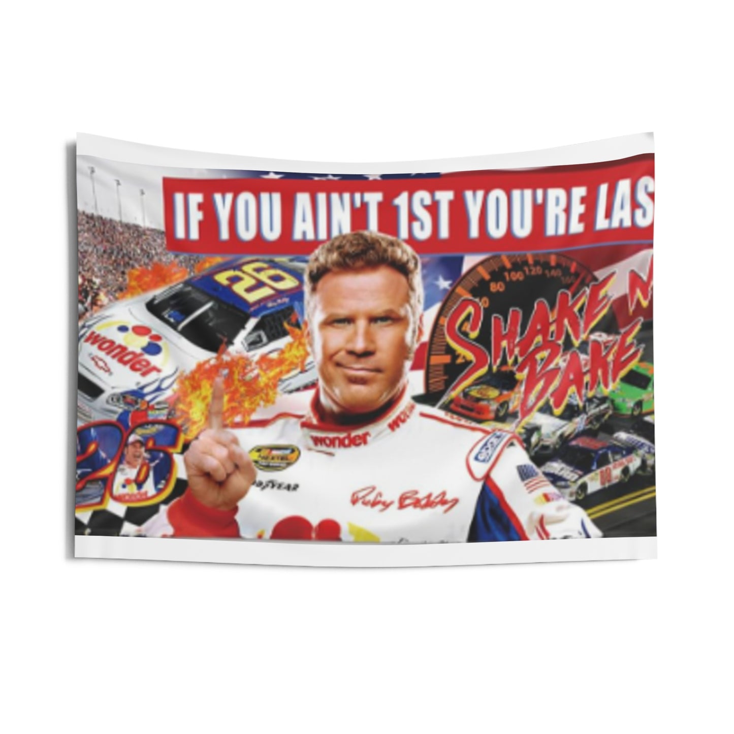 Racing-Themed Indoor Wall Tapestry - "If You Ain't 1st You're Last" Motivational Decor