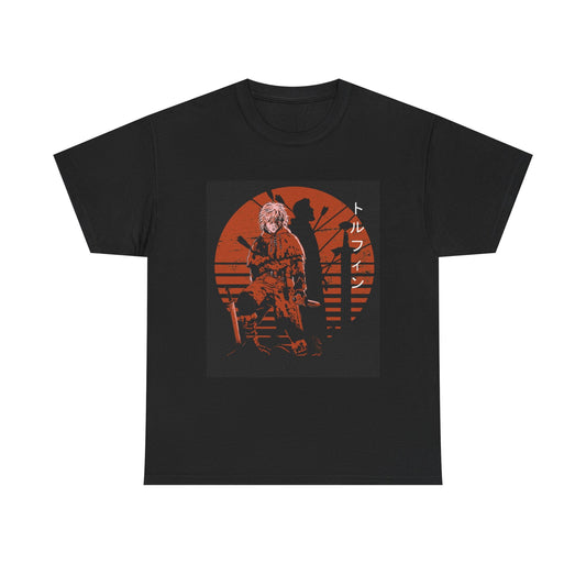 Unisex Heavy Cotton Tee - Retro Horror Graphic Tee with Japanese Text
